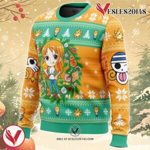 Christmas Nami One Piece Ugly Christmas Sweater, Unique Christmas Gift For Fans - Vesles2014S 1