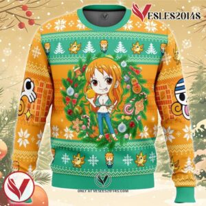 Christmas Nami One Piece Ugly Christmas Sweater, Unique Christmas Gift For Fans - Vesles2014S