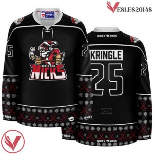 Christmas North Pole Hockey Nicks Blackout Holiday Hockey Jersey - Vesles2014S