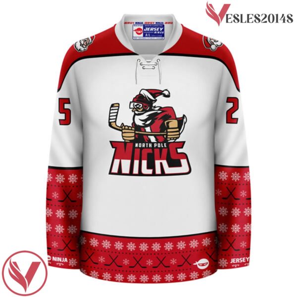 Christmas North Pole Hockey Nicks Whiteout Holiday Hockey Jersey - Vesles2014S 2