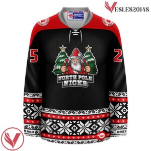 Christmas North Pole Nicks Black Holiday Hockey Jersey - Vesles2014S 2