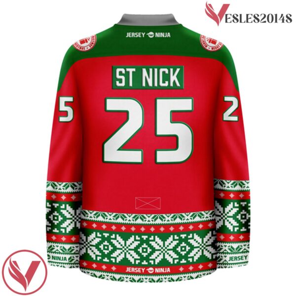 Christmas North Pole Nicks Red Holiday Hockey Jersey - Vesles2014S 3