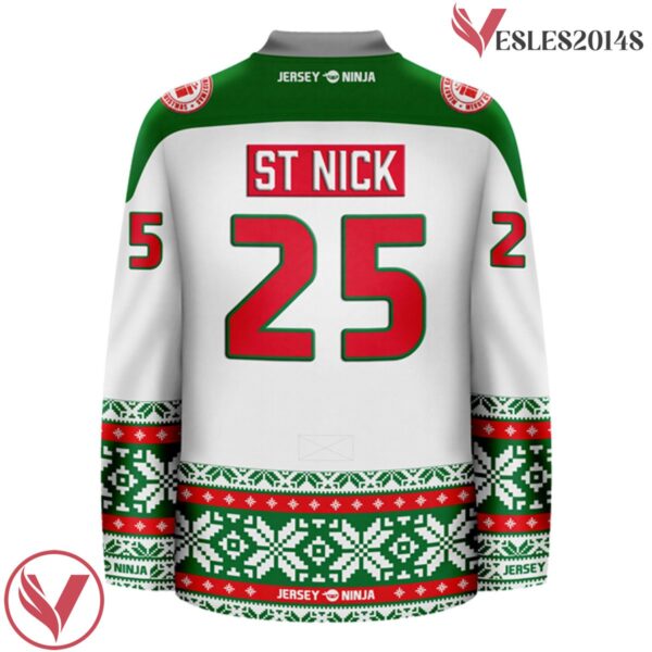 Christmas North Pole Nicks White Holiday Hockey Jersey - Vesles2014S 3