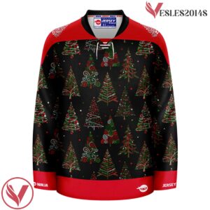 Christmas Pattern Abstract Trees Hockey Jersey - Vesles2014S 2