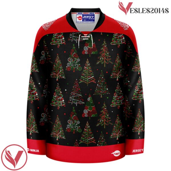 Christmas Pattern Abstract Trees Hockey Jersey - Vesles2014S 2