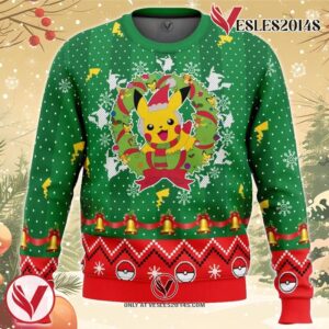 Christmas Pikachu Pokemon Ugly Christmas Sweater, Unique Christmas Gift For Fans - Vesles2014S