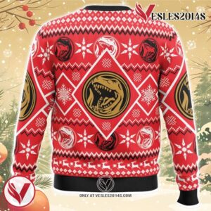 Christmas Red Ranger Power Rangers Ugly Christmas Sweater, Unique Christmas Gift For Fans - Vesles2014S 1