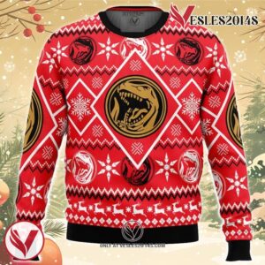 Christmas Red Ranger Power Rangers Ugly Christmas Sweater, Unique Christmas Gift For Fans - Vesles2014S