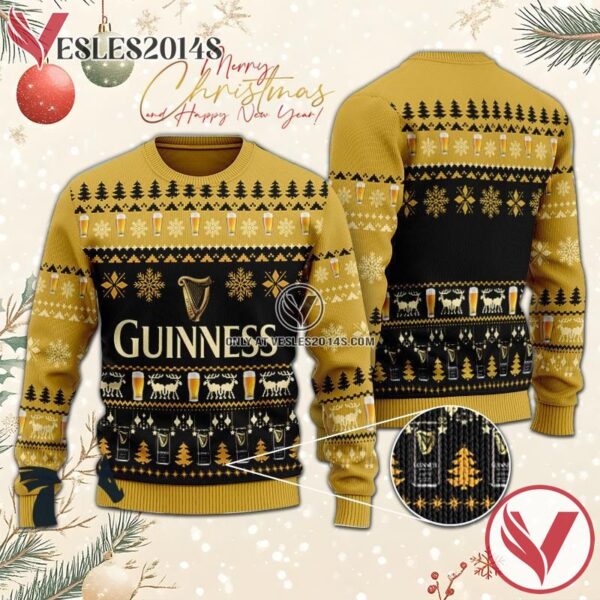 Christmas Scenes With Guinness Beer Ugly Sweater, Unique Winter Outfits For Fans - Vesles2014S  1