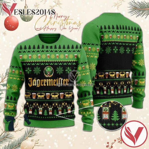 Christmas Scenes With Jagermeister Whiskey Ugly Sweater, Unique Winter Outfits For Fans - Vesles2014S  1