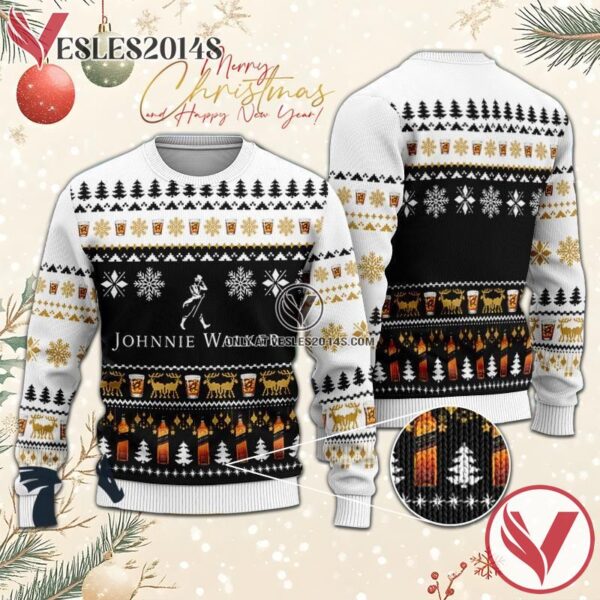 Christmas Scenes With Johnnie Walker Whiskey Ugly Sweater, Unique Winter Outfits For Fans - Vesles2014S  1