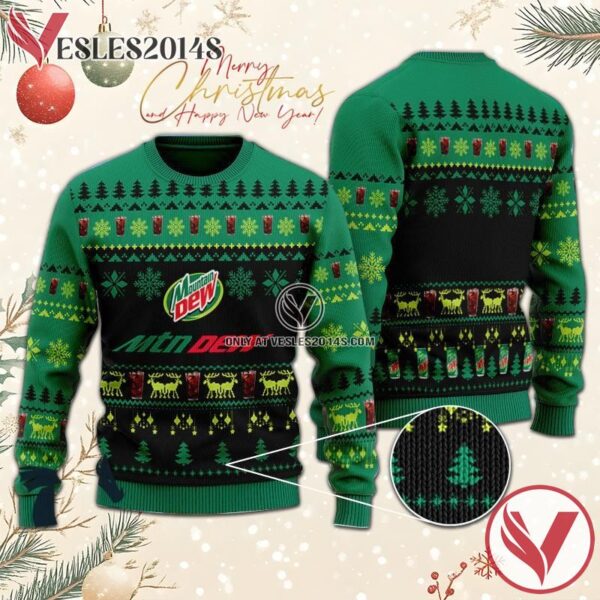 Christmas Scenes With Mountain Dew Ugly Sweater, Unique Winter Outfits For Fans - Vesles2014S  1