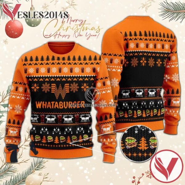 Christmas Scenes With Whataburger Ugly Sweater, Unique Winter Outfits For Fans - Vesles2014S  1