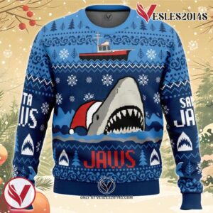 Christmas Shark Santa Jaws Ugly Christmas Sweater, Unique Christmas Gift For Fans - Vesles2014S