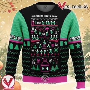 Christmas Squid Game Ugly Christmas Sweater, Unique Christmas Gift For Fans - Vesles2014S