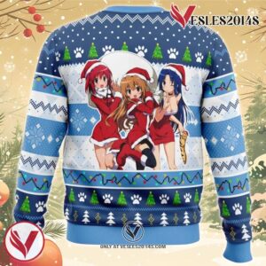 Christmas Taiga, Minori and Ami Toradora Ugly Christmas Sweater, Unique Christmas Gift For Fans - Vesles2014S 1