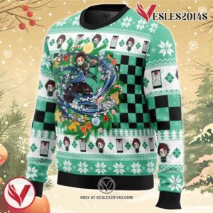 Christmas Tanjiro Kamado Demon Slayer Ugly Christmas Sweater, Unique Christmas Gift For Fans - Vesles2014S 1