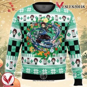 Christmas Tanjiro Kamado Demon Slayer Ugly Christmas Sweater, Unique Christmas Gift For Fans - Vesles2014S