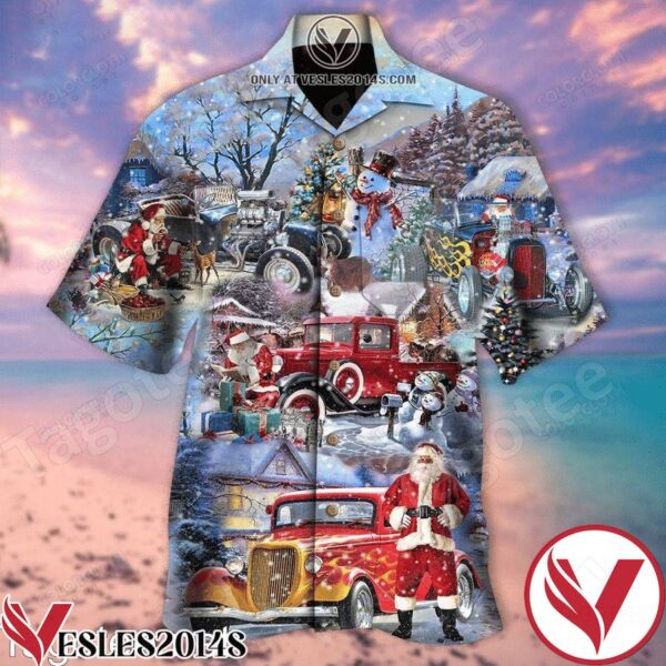 Christmas Theme Santa Claus Hawaiian Shirt And Short, Unique Gifts For Friends - Vesles2014S 1