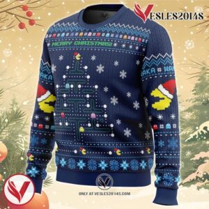 Christmas Tree Pac-Man Christmas Sweater 1