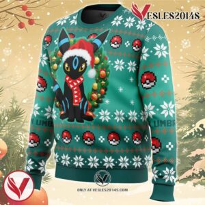 Christmas Umbreon Pokemon Ugly Christmas Sweater, Unique Christmas Gift For Fans - Vesles2014S 1