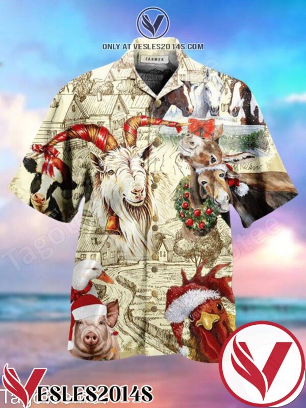 Christmas With Farm Animals Hawaiian Shirt, Unique Gifts For Friends - Vesles2014S 1