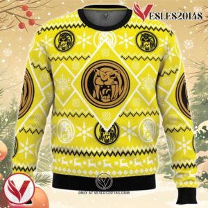Christmas Yellow Ranger Power Rangers Ugly Christmas Sweater, Unique Christmas Gift For Fans - Vesles2014S