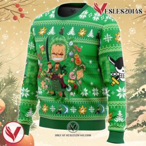 Christmas Zoro One Piece Ugly Christmas Sweater, Unique Christmas Gift For Fans - Vesles2014S 1
