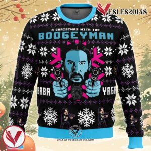 Christmas with the Boogeyman John Wick Ugly Christmas Sweater, Unique Christmas Gift For Fans - Vesles2014S