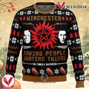 Christmas with the Winchesters Supernatural Ugly Christmas Sweater, Unique Christmas Gift For Fans - Vesles2014S