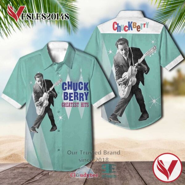 Chuck Berry Greatest Hits Album Hawaiian Casual Shirt, Best Gift For Music Lovers Vesles2014S