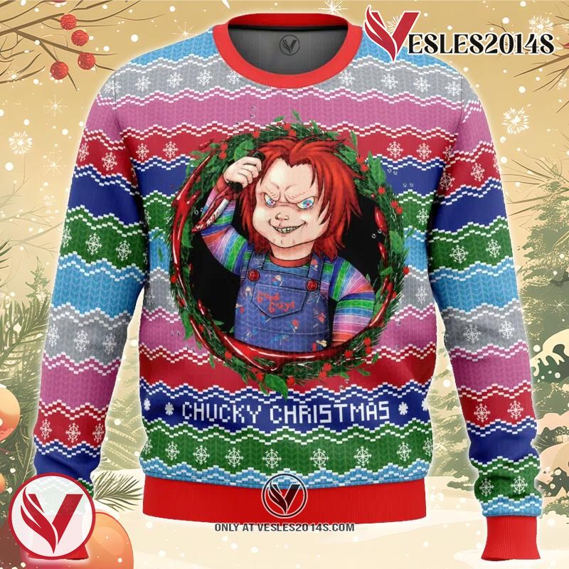 Chucky Christmas Ugly Christmas Sweater, Unique Christmas Gift For Fans - Vesles2014S