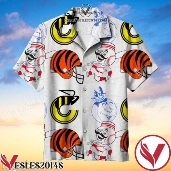 Cincinnati Reds Mascot And Helmet White Hawaiian, Unique Gifts For Friends - Vesles2014S 1
