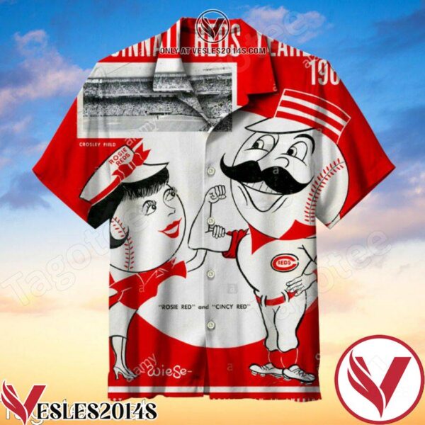 Cincinnati Reds Rosie Red And Cincy Red Hawaiian Shirt, Unique Gifts For Friends - Vesles2014S 1