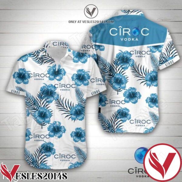 Ciroc Vodka Blue Hibiscus White Hawaiian Shirt, Unique Gifts For Friends - Vesles2014S 1
