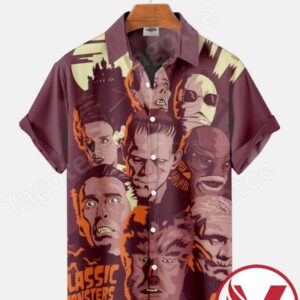 Classic Monsters 3d Halloween Hawaiian Shirt, Unique Gifts For Friends - Vesles2014S 1
