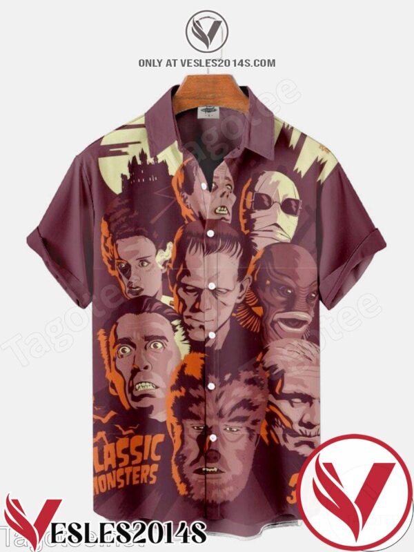 Classic Monsters 3d Halloween Hawaiian Shirt, Unique Gifts For Friends - Vesles2014S 1