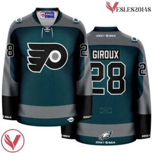 Claude Giroux Philadelphia Flyers And Eagles Mashup Green  Jersey, Gift For Football Fans - Vesles2014S