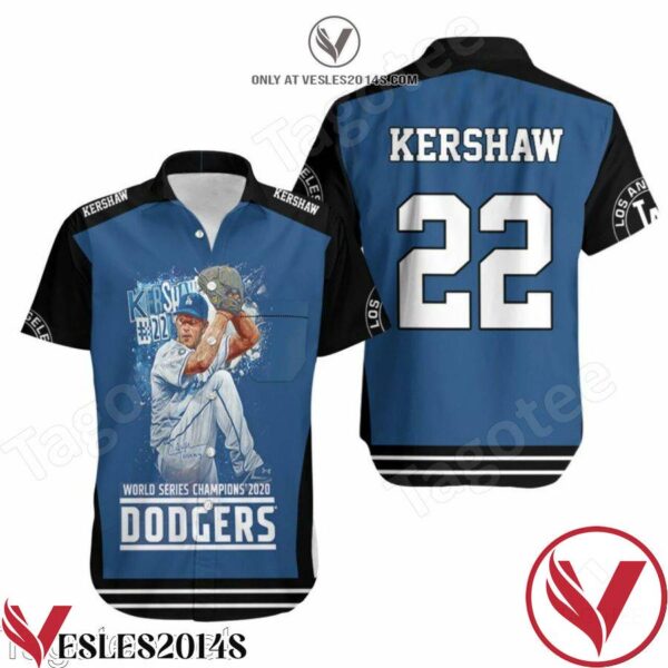 Clayton Kershaw 22 La Dodgers World Series Champions 2020 Hawaiian Shirt, Unique Gifts For Friends - Vesles2014S 1