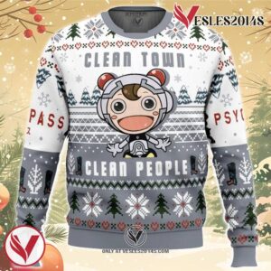 Clean Town Clean People Psycho-Pass Ugly Christmas Sweater, Unique Christmas Gift For Fans - Vesles2014S
