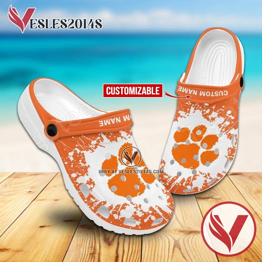 Clemson Logo Custom Crocs Clogs, Unique Footwear For Fans
