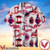 Cleveland Indians Grey And White Diagonal Stripes Background Hawaiian Shirt, Unique Gifts For Friends - Vesles2014S 1