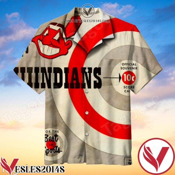 Cleveland Indians Official Souvenir And Card Hawaiian Shirt, Unique Gifts For Friends - Vesles2014S 1