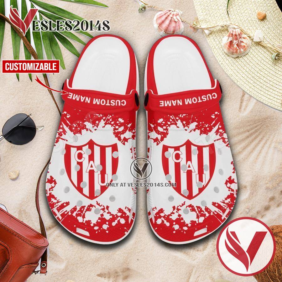 Club Atlético Unión Logo Custom Crocs Clogs, Unique Footwear For Fans 1