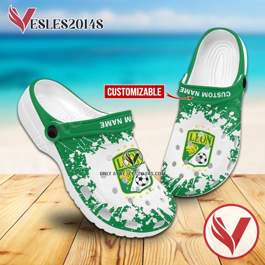 Club León Logo Custom Crocs Clogs, Unique Footwear For Fans