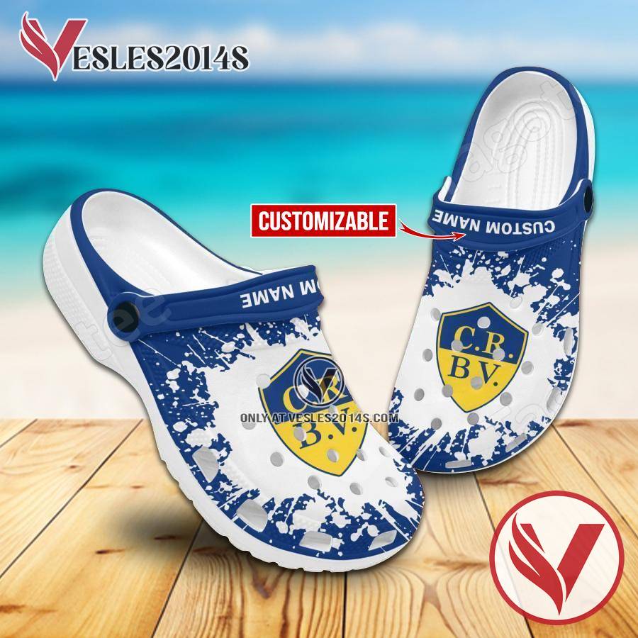 Club de Regatas Bella Vista Logo Crocs Clogs, Unique Footwear For Fans