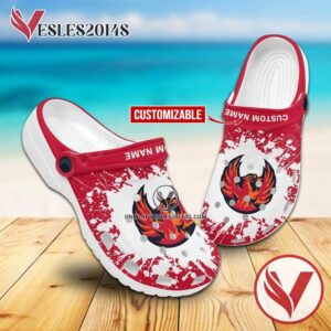 Coachella Valley Firebirds Logo Crocs Clogs, Unique Footwear For Fans