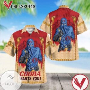 Cobra Commander Cobra Wants You Print Short Sleeve Hawaiian Casual Shirt Vesles2014S 1
