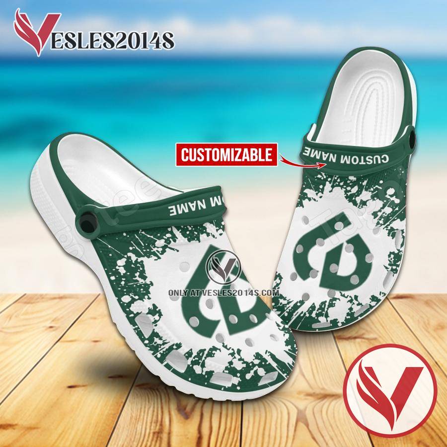 College of DuPage Logo Crocs Clogs, Unique Footwear For Fans