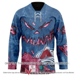 Colorado Avalanche Blood Personalized Hockey Jersey Shirt, Trending Gifts For Fans - Vesles2014s